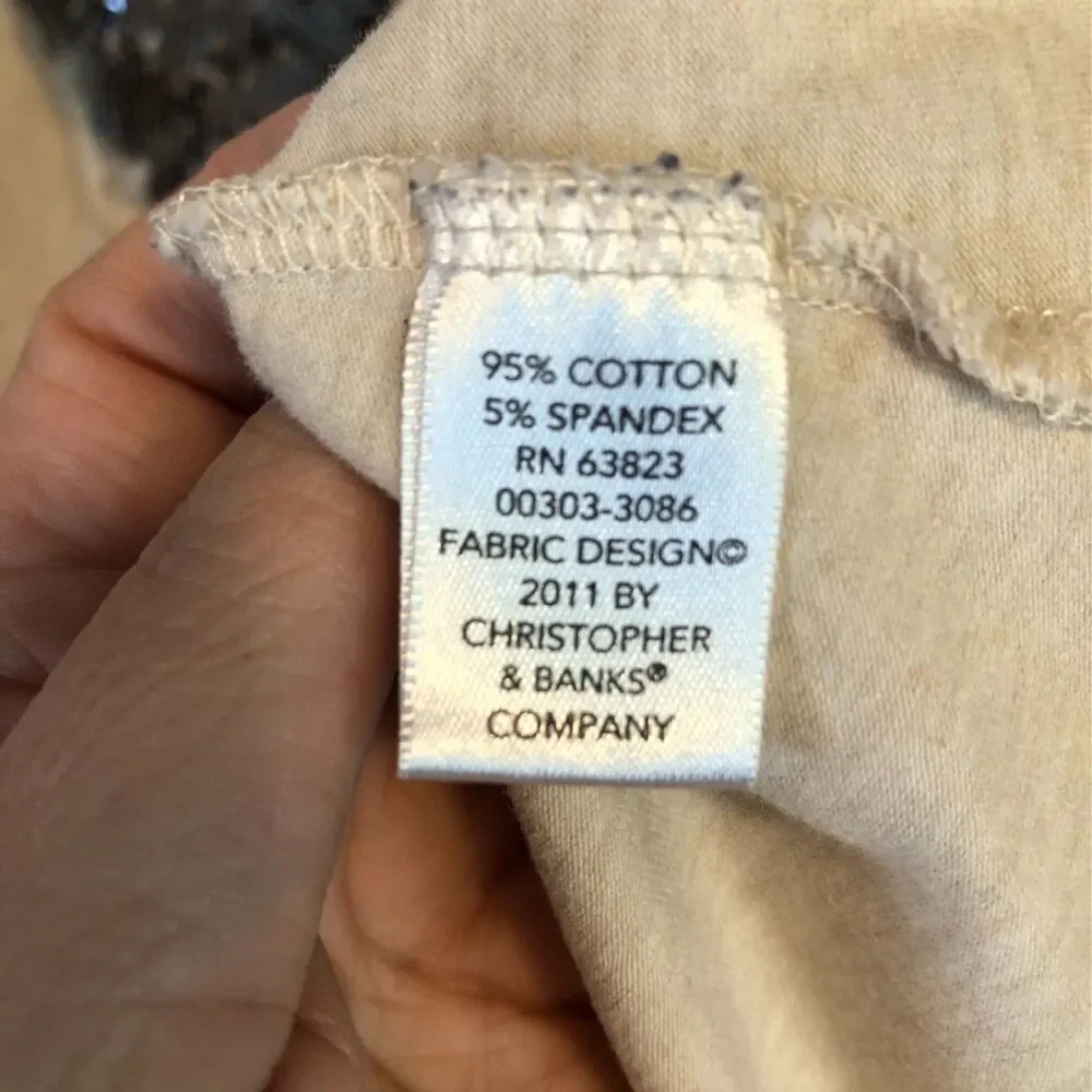 Christopher & Banks Sequin Embellished Top Shirt Size XL Christmas Bling Tree - Picture 6 of 7